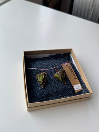 Peacock Triangle Earrings