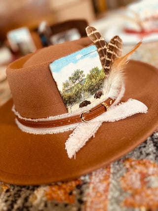 Rust Vintage postcard hat