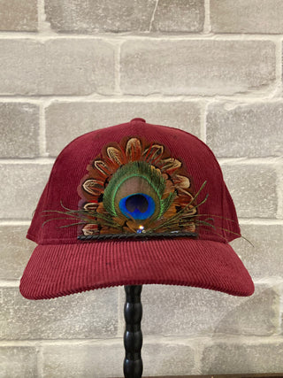 Corduroy Feather Cap