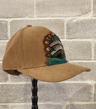Corduroy Feather Cap