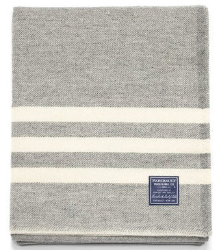 Trapper Wool Throw Gray Natural Stripe