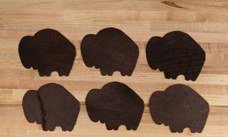 Buffalo Leather Coasters Set of 6