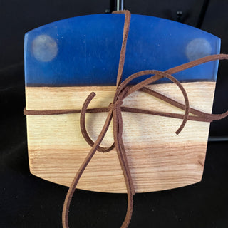Coaster Set Oak/Blue