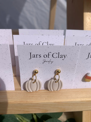 White pumpkin mini dangles