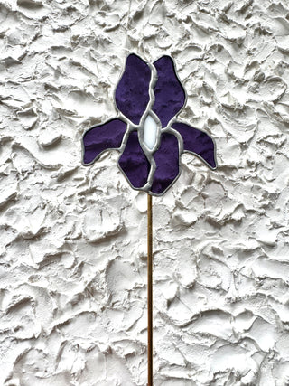 Stained Glass Flower Stake - Iris