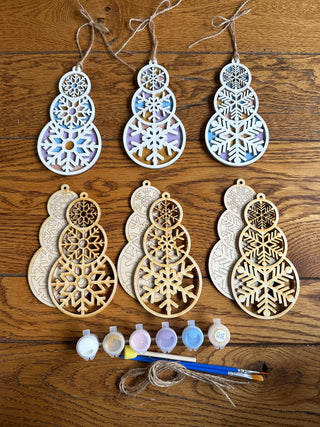 Snowflake Snowman Ornaments DIY