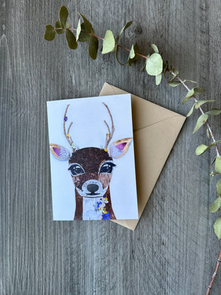 Brown buck nature art card