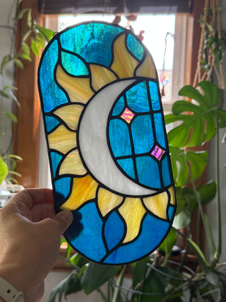 Stained Glass Moon & Sun