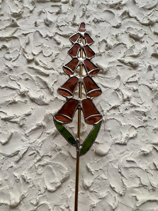 Stained Glass Flower Stake - Foxglove