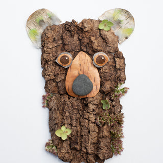 Bear with green ears nature art print