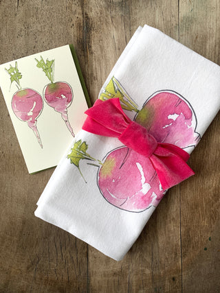 Floursack towel w/single card