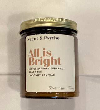 All is Bright Scented Candle - 7oz Amber Jar