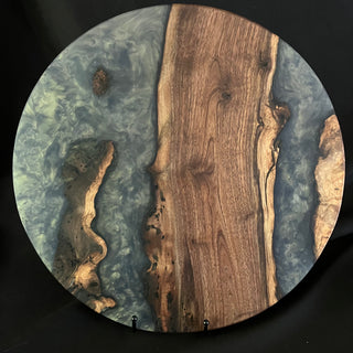 Lazy Susan Walnut/Blue
