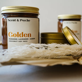 Golden Scented Candle  - 7oz Amber Jar