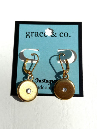 Gold Disc w/Rhinestone