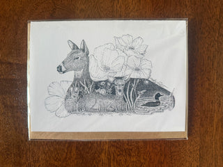 5 x 7 Cabin Deer Card