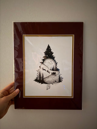 11 x 14 Christmas Tree in Red