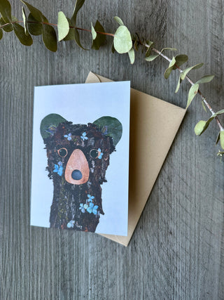 Black bear nature art card