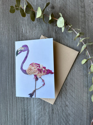 Franny flamingo nature art card