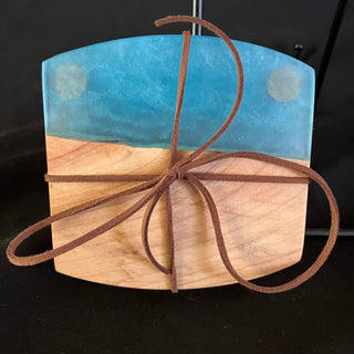 Coaster Set Maple/Blue