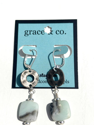 Black Gold Amazonite  Earrings