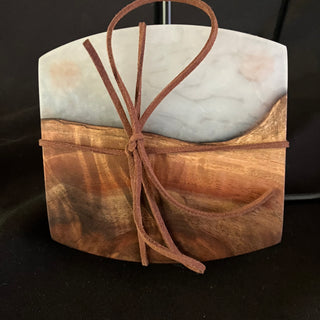 Coaster Set Walnut/White