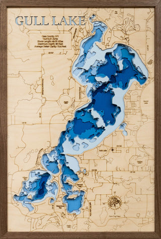 3d Lake Map - Gull Lake - Large