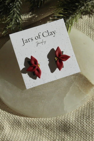 Half Poinsettia Studs