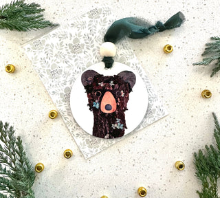 Bear Printed Nature Animal Ornament