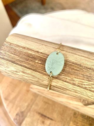 Sage Green Wildflower Bracelet