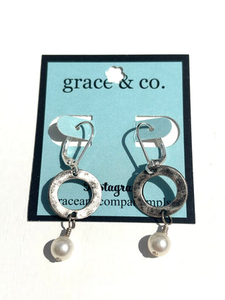 Pearl  with Circle  Earrings