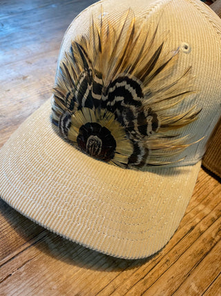 Corduroy Feather Cap