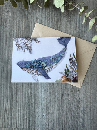 Whale nature art card