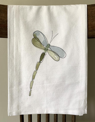 Dragonfly printed floursack towel
