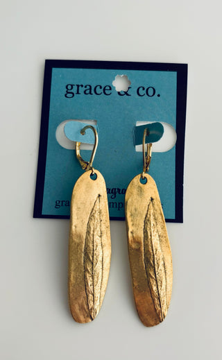 Willow Leaf Earrings Gold