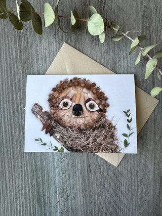 Sloth nature art card