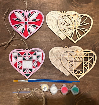 2 piece heart ornament gift box
