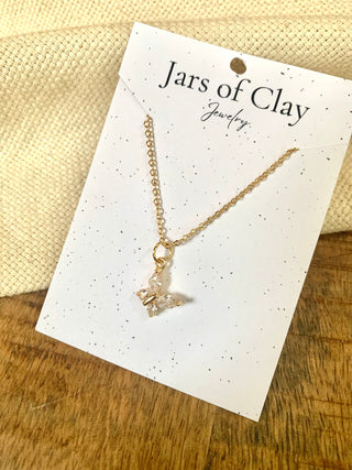 Cubic Zirconia Butterfly Necklace