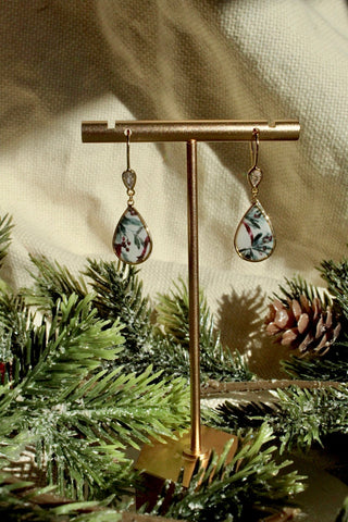 Christmas Transfer Teardrop Earrings