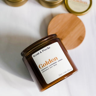Golden Scented Candle - 12oz Amber Jar