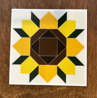 Sunflower Barn Quilt Sticker